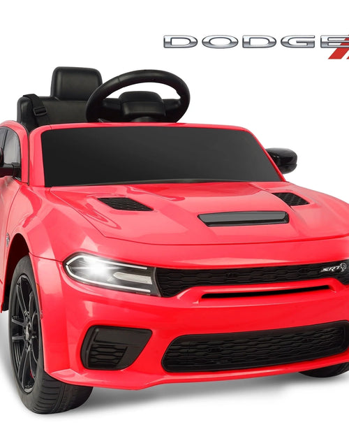 Load image into Gallery viewer, Dodge Electric Ride on Cars for Kids, 12V Licensed Dodge Charger SRT Powered Ride on Toys Cars with Parent Remote Control, Electric Car for Girls 3-5 W/Music Player/Led Headlights/Safety Belt, Black
