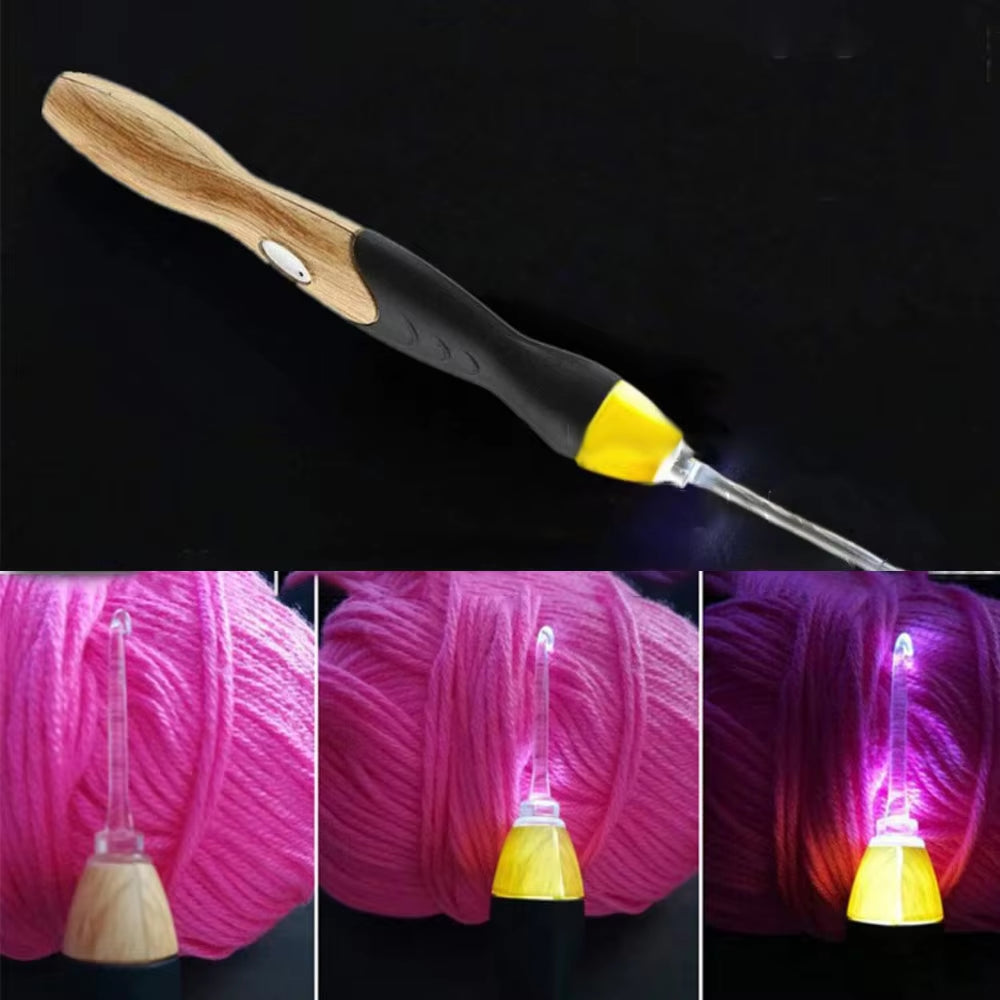 9-In-1 Luminous Led Needle Usb Knitting Knitting Tool Kit Crochet Knitting Hooks Set Knitting Tool Needle