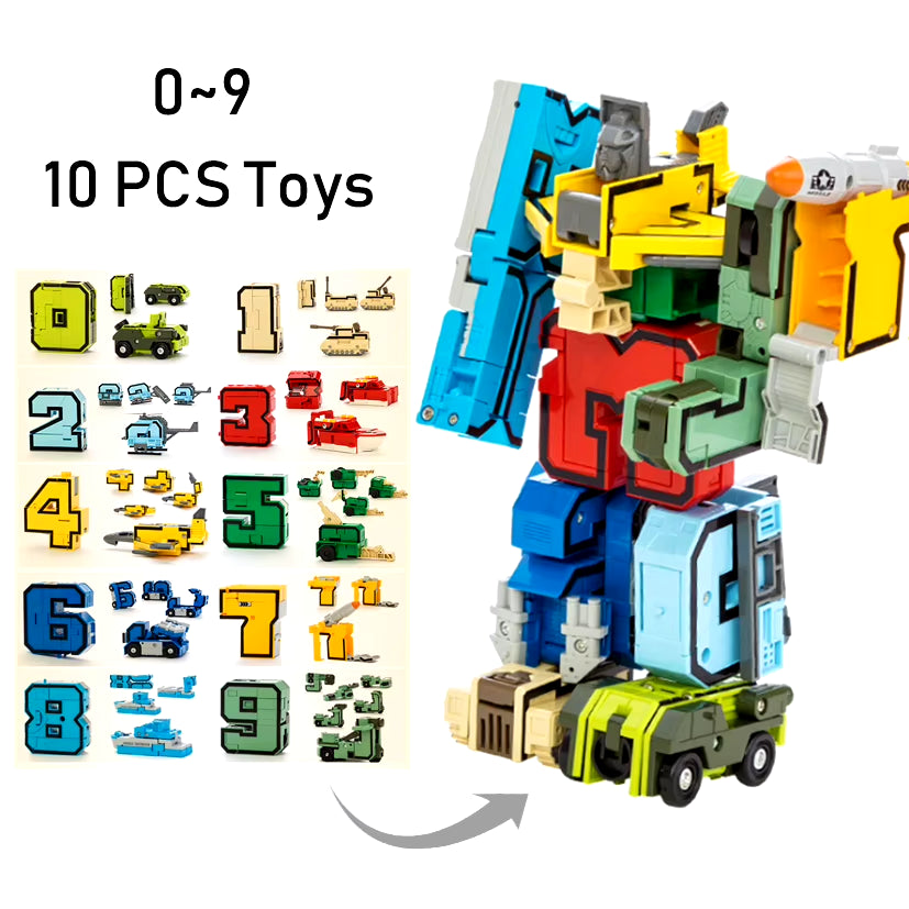 Assembling Building Blocks Educational Toys Action Figure Transformation Number Robot Deformation Robot Toy for Children